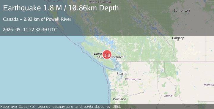 Map of Vancouver Island, Canada region