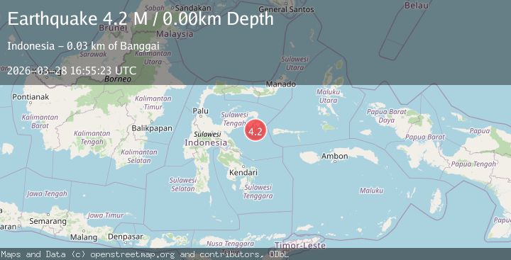 Map of Sulawesi, Indonesia