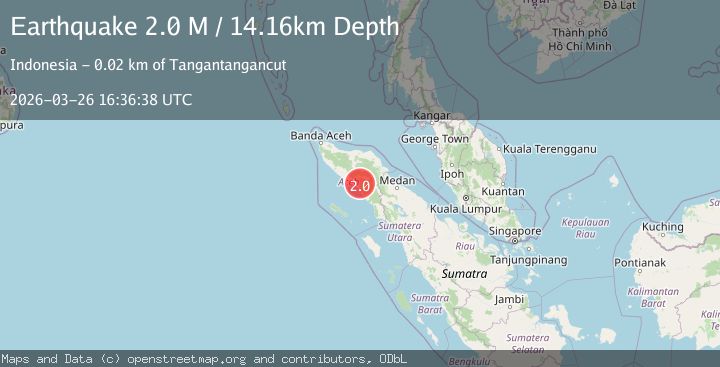 Map of northern Sumatra, Indonesia
