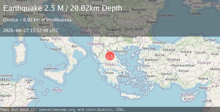 Map of Thessaly Region, Greece