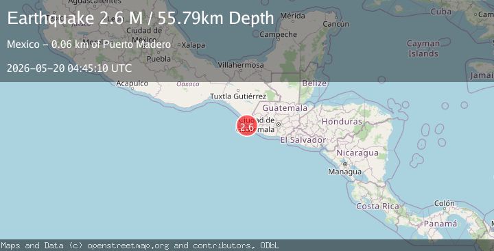 Map of offshore Chiapas, Mexico