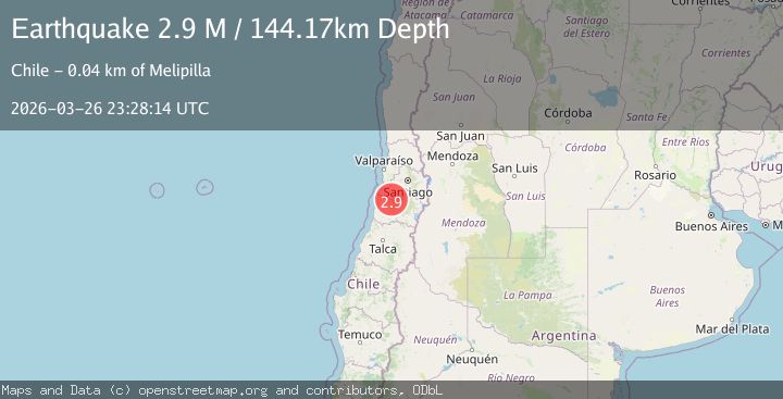 Map of Region Metropolitana, Chile