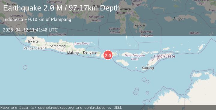 Map of Sumbawa region, Indonesia