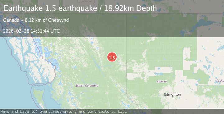 Map of British Columbia, Canada