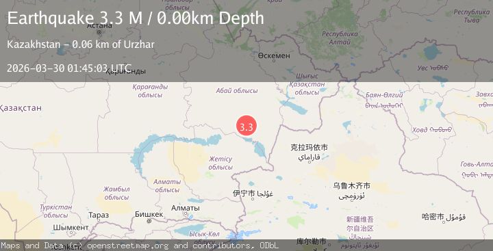 Map of eastern Kazakhstan