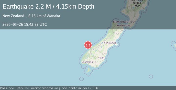 Map of off the west coast of the South Island of New Zealand