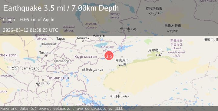 Map of Kyrgyzstan-Xinjiang border region