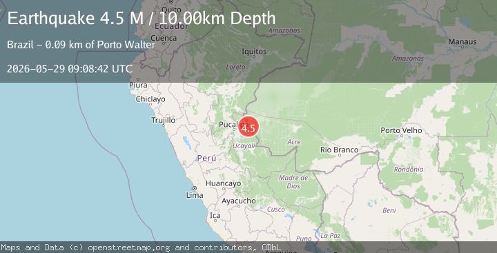 Map of Peru-Brazil border region