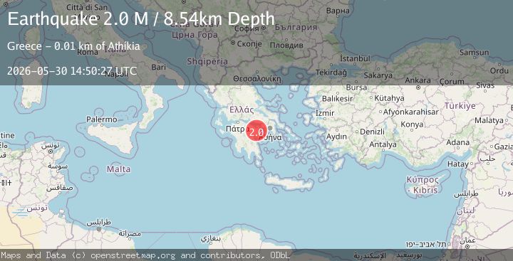 Map of Peloponnese Region, Greece