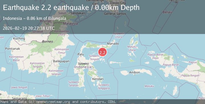 Map of Minahasa, Sulawesi, Indonesia
