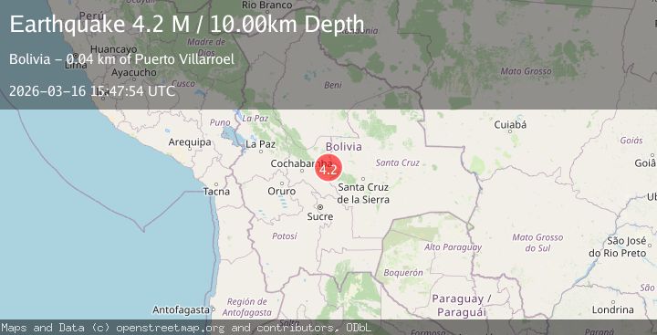 Map of Cochabamba, Bolivia