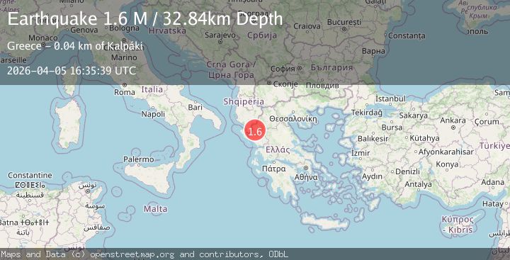 Map of Greece-Albania border region