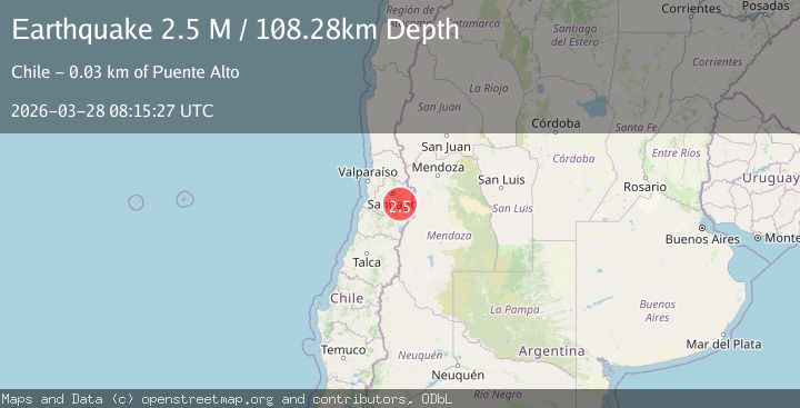 Map of Region Metropolitana, Chile