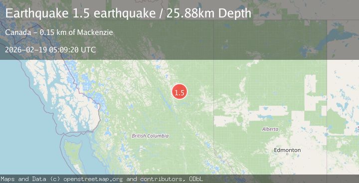 Map of British Columbia, Canada