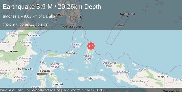 Map of Halmahera, Indonesia