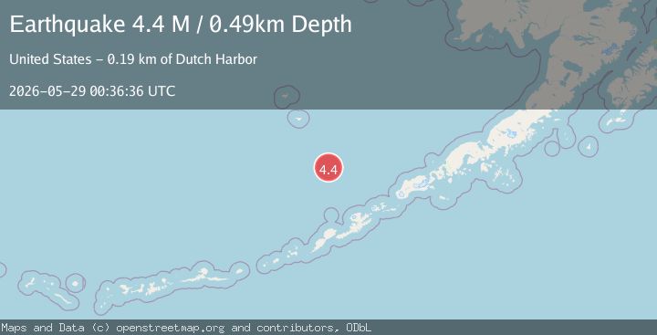 Map of Fox Islands, Aleutian Islands, Alaska