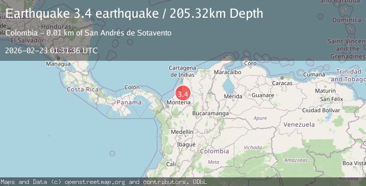 Map of near the north coast of Colombia