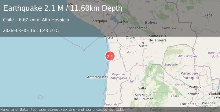 Map of Tarapaca, Chile