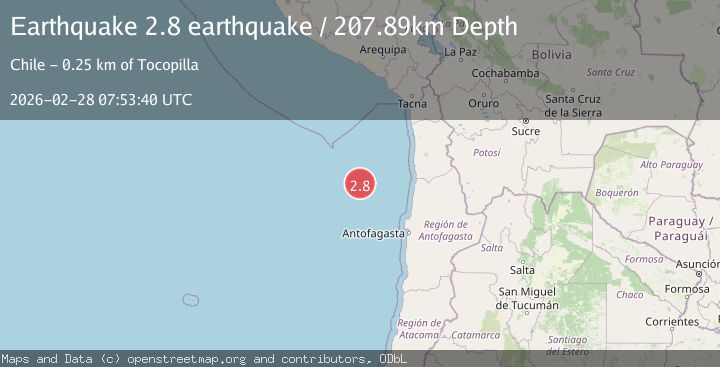 Map of off the coast of Antofagasta, Chile