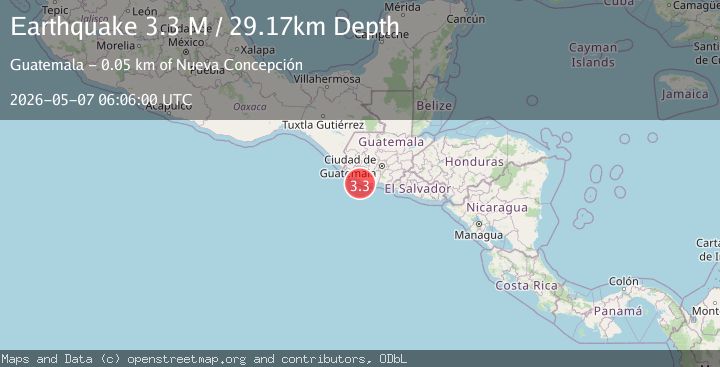 Map of offshore Guatemala