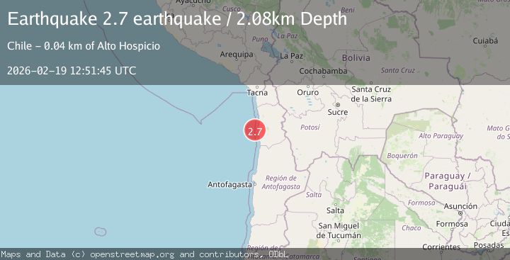 Map of near the coast of Tarapaca, Chile