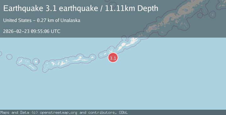 Map of Fox Islands, Aleutian Islands, Alaska