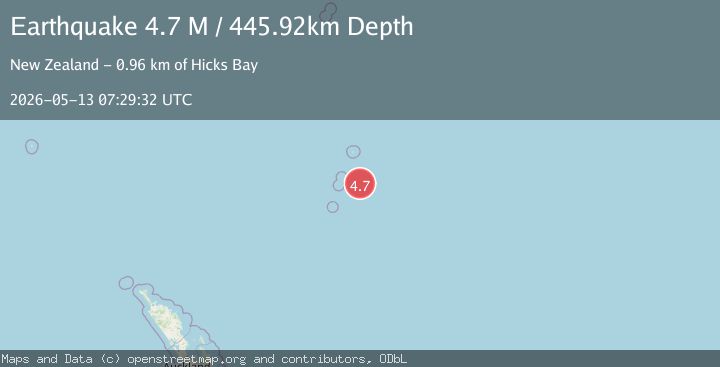 Map of Kermadec Islands, New Zealand