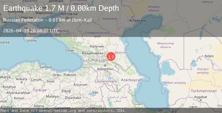 Map of Caucasus region, Russia
