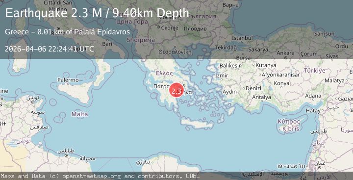 Map of Peloponnese Region, Greece