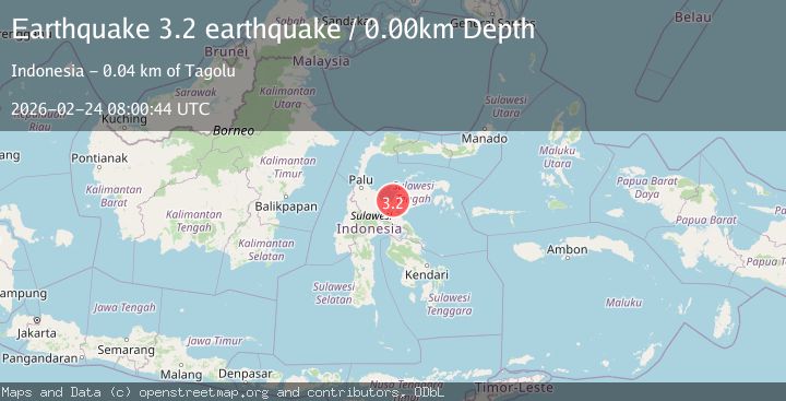 Map of Sulawesi, Indonesia