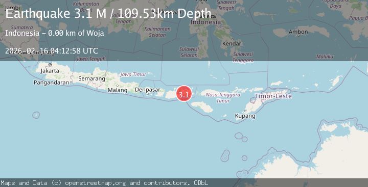 Map of Sumbawa region, Indonesia
