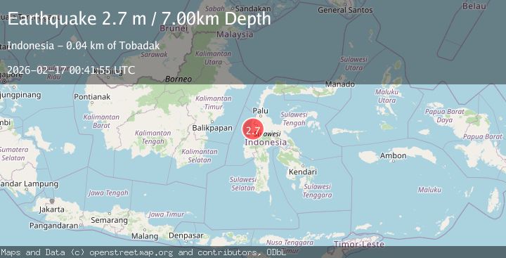 Map of Sulawesi, Indonesia