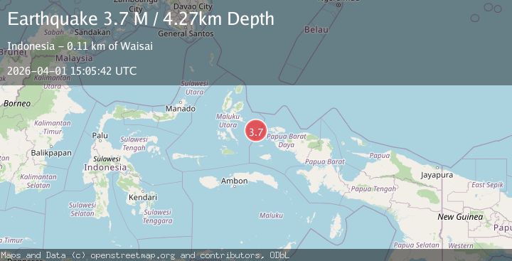 Map of Halmahera, Indonesia