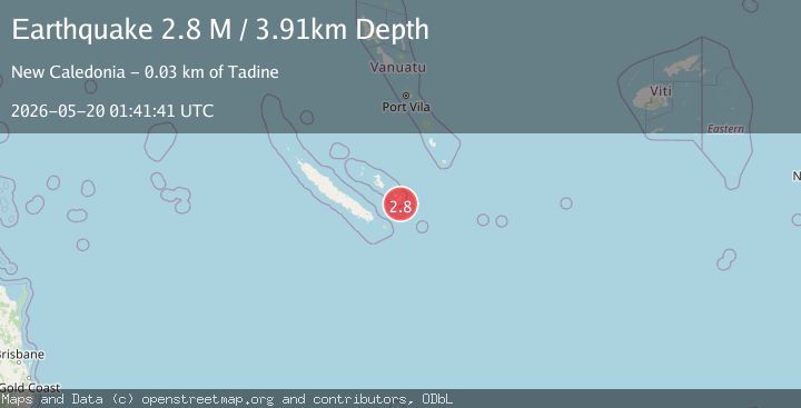 Map of Loyalty Islands, New Caledonia