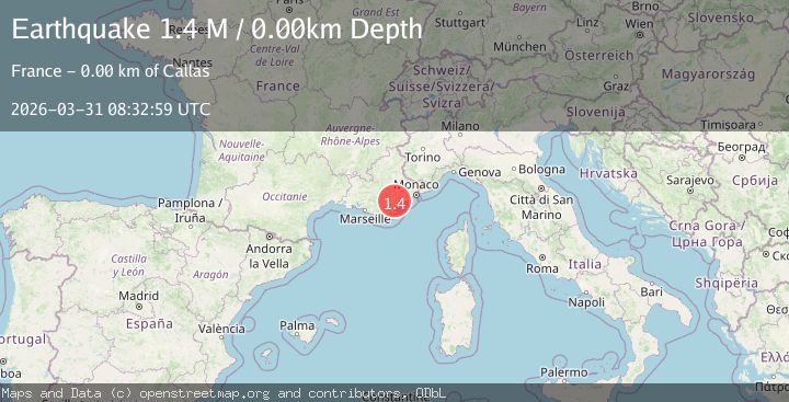 Map of near the south coast of France