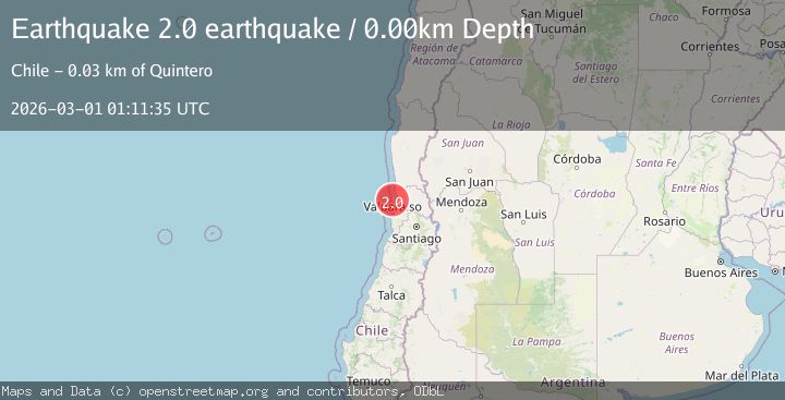 Map of offshore Valparaiso, Chile