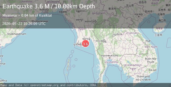 Map of near the south coast of Myanmar