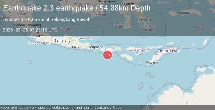 Map of Sumbawa region, Indonesia