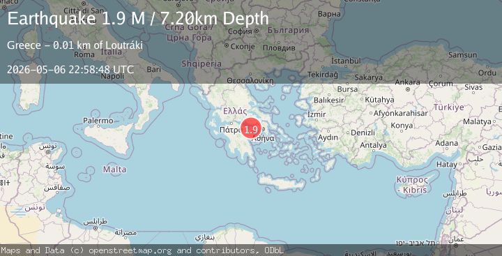 Map of Peloponnese Region, Greece